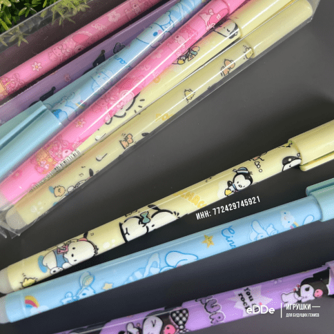 Набор простых «Вечных карандашей» с ластиком и наклейками Куроми - Kuromi My Melody | 12 шт. фото 3